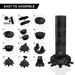 RDX SPORTS RDX KT Ronin 6ft 2-IN-1 Black Free Standing Target Punch Bags With Mitts Set -Rdxsports Shop rdx kt ronin 6ft 2 in 1 black free standing target punch bags with mitts set 5