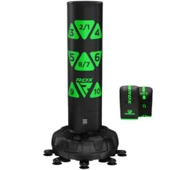 RDX SPORTS RDX KT Ronin 6ft 2-in-1 Green Free Standing Target Punch Bags With Mitts Set