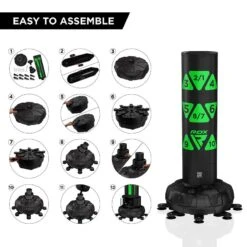RDX SPORTS RDX KT Ronin 6ft 2-in-1 Green Free Standing Target Punch Bags With Mitts Set -Rdxsports Shop rdx kt ronin 6ft 2 in 1 green free standing target punch bags with mitts set 5