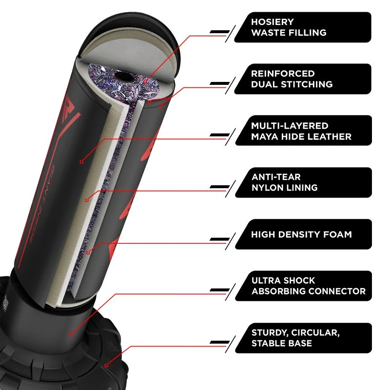 RDX SPORTS RDX KT Ronin 6ft 2-in-1 Red Free Standing Target Punch Bags With Mitts Set - Image 5