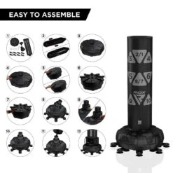 RDX SPORTS RDX KT Ronin 6ft 2-in-1 Silver Free Standing Target Punch Bags With Mitts Set -Rdxsports Shop rdx kt ronin 6ft silver free standing target punch bags with mitts set 5 1