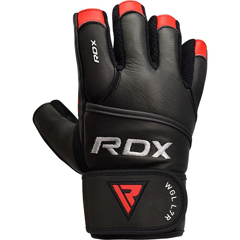 RDX SPORTS RDX L7 Leather Weight Lifting Heavy Duty Gym Gloves With Long Wrist Strap 2 RDX SPORTS RDX L7 Leather Weight Lifting Heavy Duty Gym Gloves With Long Wrist Strap - Image 2