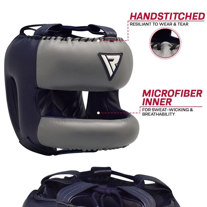 RDX SPORTS RDX O2 Full Face Nose Protection Guard Boxing Sparring Headgear Blue / Gray 5 RDX SPORTS RDX O2 Full Face Nose Protection Guard Boxing Sparring Headgear Blue / Gray - Image 5