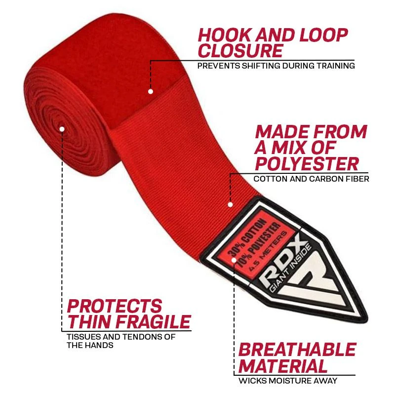 RDX SPORTS RDX RB PROFESSIONAL BOXING HAND WRAPS SET - 3 PAIRS 3 RDX SPORTS RDX RB PROFESSIONAL BOXING HAND WRAPS SET - 3 PAIRS - Image 3