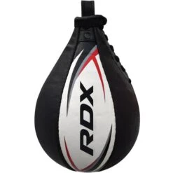 RDX SPORTS RDX S2 Boxing & MMA Training Leather Speed Bag With Swivel Black / White -Rdxsports Shop rdx s2 boxing training speed bag 3
