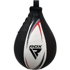 RDX SPORTS RDX S2 Boxing & MMA Training Leather Speed Bag With Swivel Black / White -Rdxsports Shop rdx s2 boxing training speed bag 4
