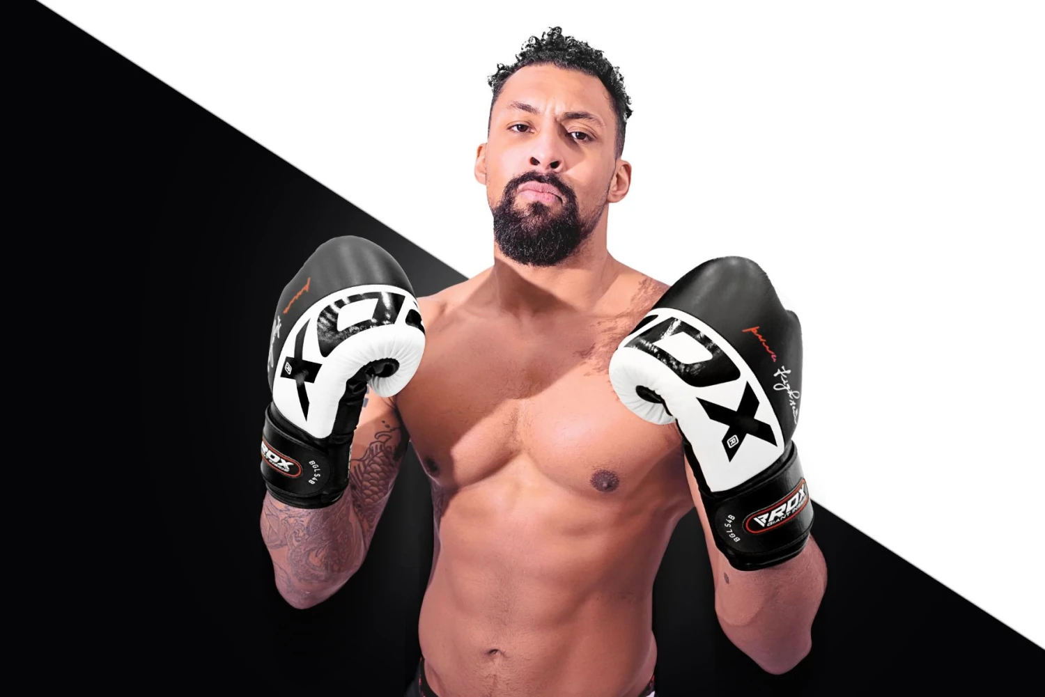 RDX SPORTS RDX S4 Boxing Sparring Gloves Hook & Loop Black / White 3 RDX SPORTS RDX S4 Boxing Sparring Gloves Hook & Loop Black / White - Image 3