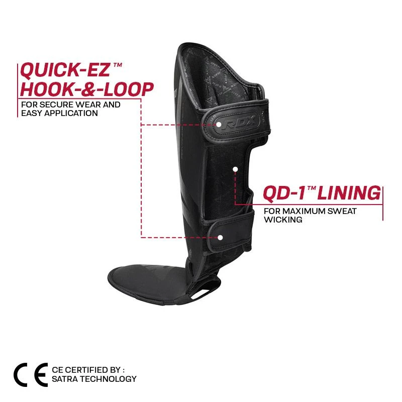 RDX SPORTS RDX T15 Noir MMA Gel Padded Shin Instep Guards 5 RDX SPORTS RDX T15 Noir MMA Gel Padded Shin Instep Guards - Image 5