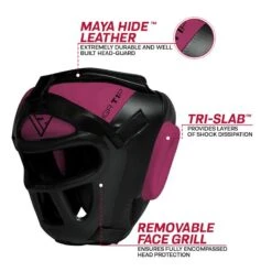 RDX SPORTS RDX T1 Women Full Face Protection Headgear Unbreakable Detachable Cage Guard Pink/Black 10 RDX SPORTS RDX T1 Women Full Face Protection Headgear Unbreakable Detachable Cage Guard Pink/Black -Rdxsports Shop rdx t1 pink head guard with face cage