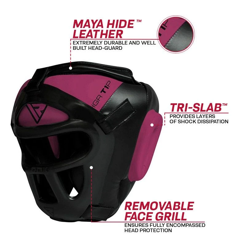 RDX SPORTS RDX T1 Women Full Face Protection Headgear Unbreakable Detachable Cage Guard Pink/Black 5 RDX SPORTS RDX T1 Women Full Face Protection Headgear Unbreakable Detachable Cage Guard Pink/Black - Image 5