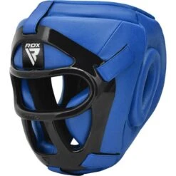 RDX SPORTS RDX T1 FULL FACE PROTECTION HEADGEAR UNBREAKABLE DETACHABLE CAGE GUARD -Rdxsports Shop rdx t1f head guard with removable face cage blue 1