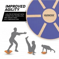 RDX SPORTS RDX W1 Wooden Wobble Round Balance Board 15 RDX SPORTS RDX W1 Wooden Wobble Round Balance Board -Rdxsports Shop rdx w1 blue wooden balance board 2 1