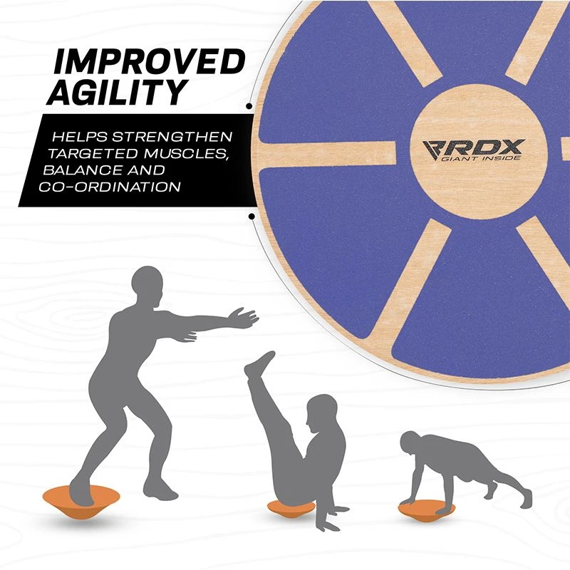 RDX SPORTS RDX W1 Wooden Wobble Round Balance Board 6 RDX SPORTS RDX W1 Wooden Wobble Round Balance Board - Image 6
