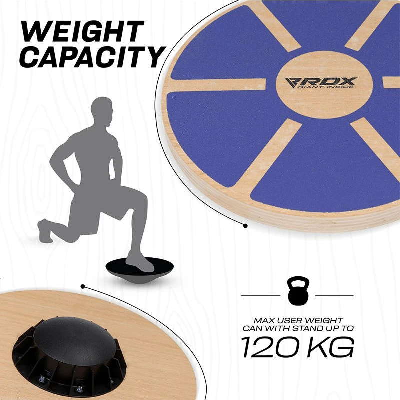 RDX SPORTS RDX W1 Wooden Wobble Round Balance Board 7 RDX SPORTS RDX W1 Wooden Wobble Round Balance Board - Image 7