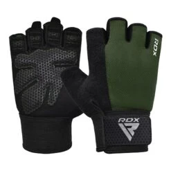 RDX SPORTS RDX W1H Gym Workout Gloves -Rdxsports Shop rdx w1h gym workout gloves army green 4