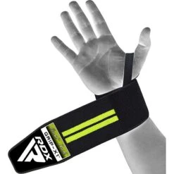 RDX SPORTS RDX W3 IPL & USPA Approved Powerlifting Wrist Support Wraps With Thumb Loops OEKO-TEX® Standard 100 Certified -Rdxsports Shop rdx w3 power weightlifting wrist wraps green 1 1