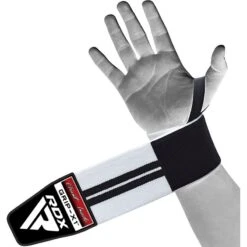 RDX SPORTS RDX W3W WEIGHT LIFTING WRIST SUPPORT WRAPS WITH THUMB LOOPS OEKO-TEX® Standard 100 Certified -Rdxsports Shop rdx w3 power weightlifting wrist wraps white 4
