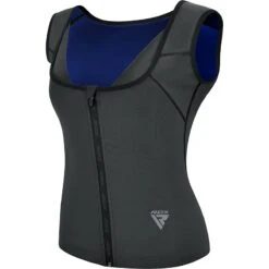 RDX SPORTS RDX W2 Women Sweat Vest With Zipper REACH OEKO TEX 100 Certified -Rdxsports Shop rdx women s sauna vest heat trapping sweat waist trainer reach oeko tex 100 certified body shaper grey 1