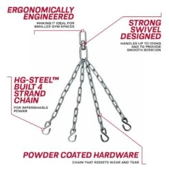 RDX SPORTS RDX X14 Swivel With 4 Steel Chains S Hook Connectors For Hanging Punch Bag -Rdxsports Shop rdx x14 punch bag chains