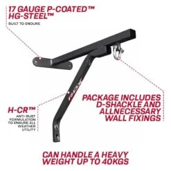 RDX SPORTS RDX X1 Black Punch Bag Wall Mount Bracket With Fixings -Rdxsports Shop rdx x1 punch bag steel wall bracket 2