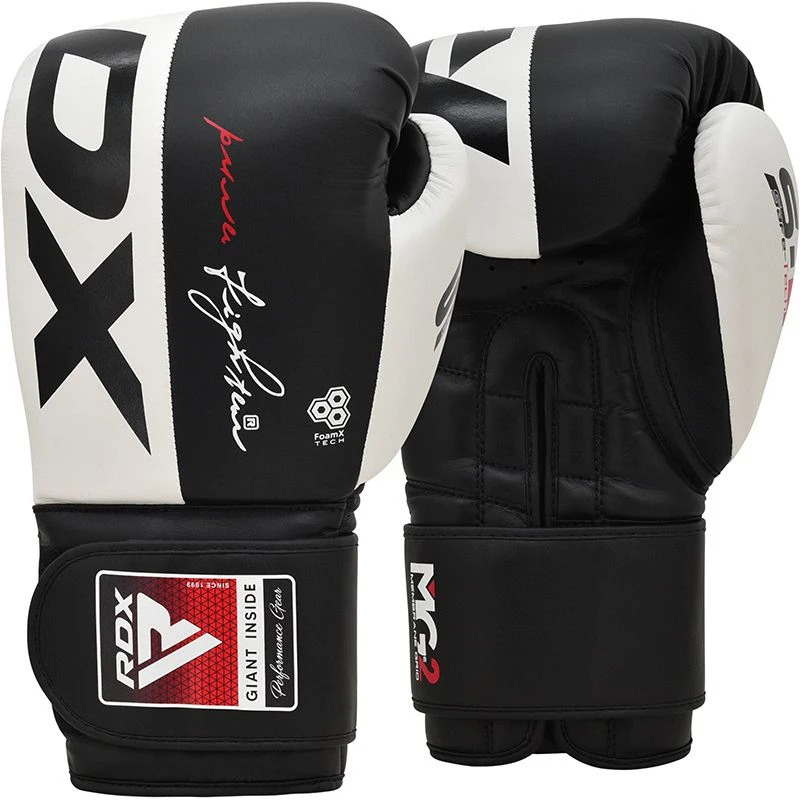 RDX SPORTS RDX S4 Boxing Sparring Gloves Hook & Loop Black / White 1 RDX SPORTS RDX S4 Boxing Sparring Gloves Hook & Loop Black / White
