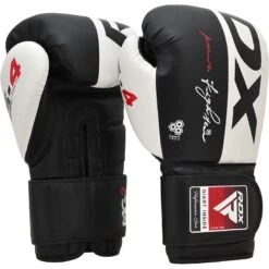 RDX SPORTS RDX S4 Boxing Sparring Gloves Hook & Loop Black / White 17 RDX SPORTS RDX S4 Boxing Sparring Gloves Hook & Loop Black / White -Rdxsports Shop s4 black leather boxing gloves 2 6