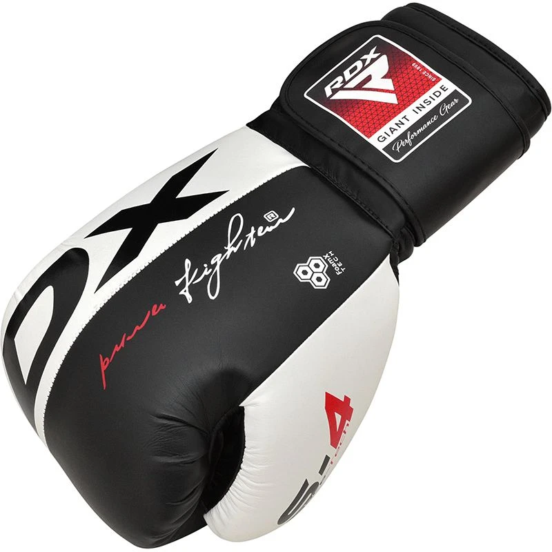 RDX SPORTS RDX S4 Boxing Sparring Gloves Hook & Loop Black / White 8 RDX SPORTS RDX S4 Boxing Sparring Gloves Hook & Loop Black / White - Image 8