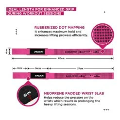 RDX SPORTS RDX S4+ SILICONE GEL COATED NON-SLIP SOLID GRIP WEIGHT LIFTING GYM STRAPS 32 RDX SPORTS RDX S4+ SILICONE GEL COATED NON-SLIP SOLID GRIP WEIGHT LIFTING GYM STRAPS -Rdxsports Shop s4 weightlifting wrist straps pink 3 1 1
