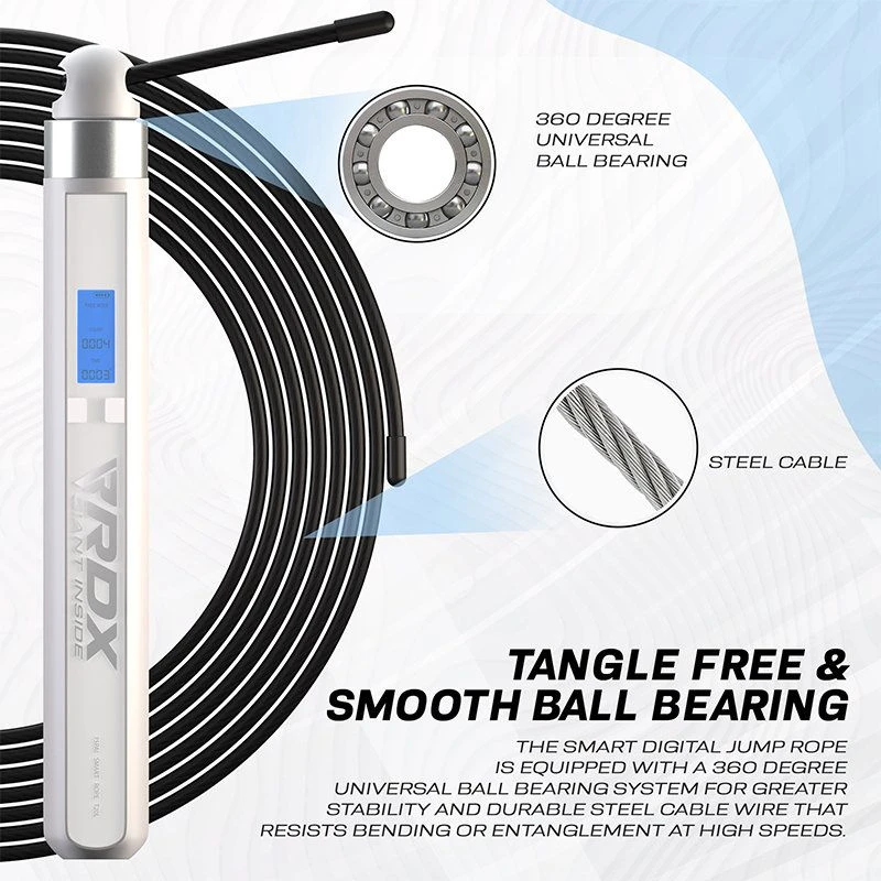 RDX SPORTS RDX 75P Rechargeable 10.3ft Smart Digital Counter Jump Rope With USB & App 6 RDX SPORTS RDX 75P Rechargeable 10.3ft Smart Digital Counter Jump Rope With USB & App - Image 6