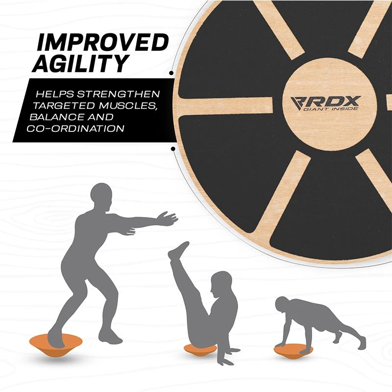 RDX SPORTS RDX W1 Wooden Wobble Round Balance Board 3 RDX SPORTS RDX W1 Wooden Wobble Round Balance Board - Image 3