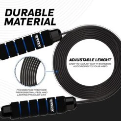 RDX SPORTS RDX W1 Jump Rope With Foam Handles 16 RDX SPORTS RDX W1 Jump Rope With Foam Handles -Rdxsports Shop weighted skipping rope with foam handles for fitness blue 6 2