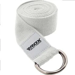 RDX SPORTS RDX P8 Non-Slip Cotton Yoga Strap With Rust Proof Steel D-Ring Buckle -Rdxsports Shop yoga strao white 1